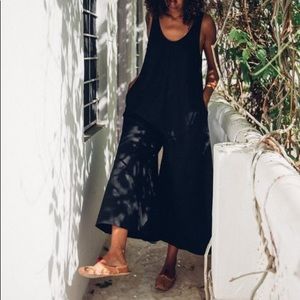 Black linen jumpsuit